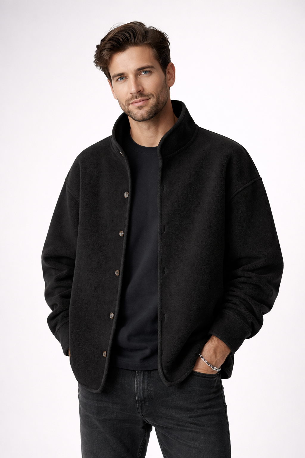 Nicholas | Heren Vest met Opstaande Kraag en Knoopsluiting