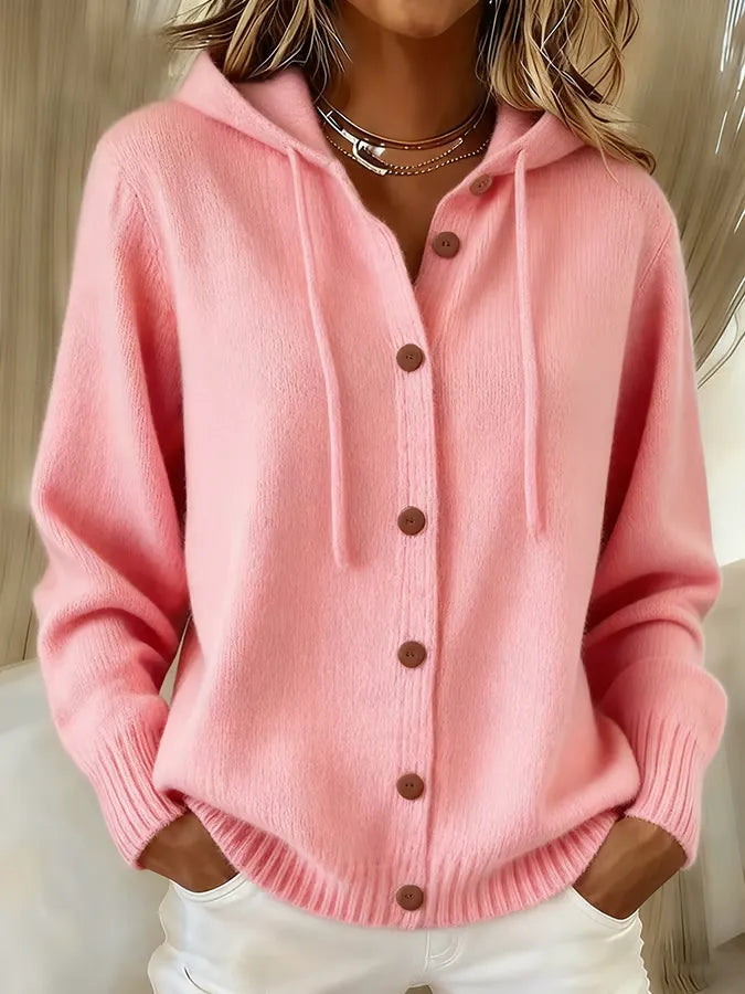 Barbara | Dames Vest-Hoodie met Capuchon en Knoopsluiting