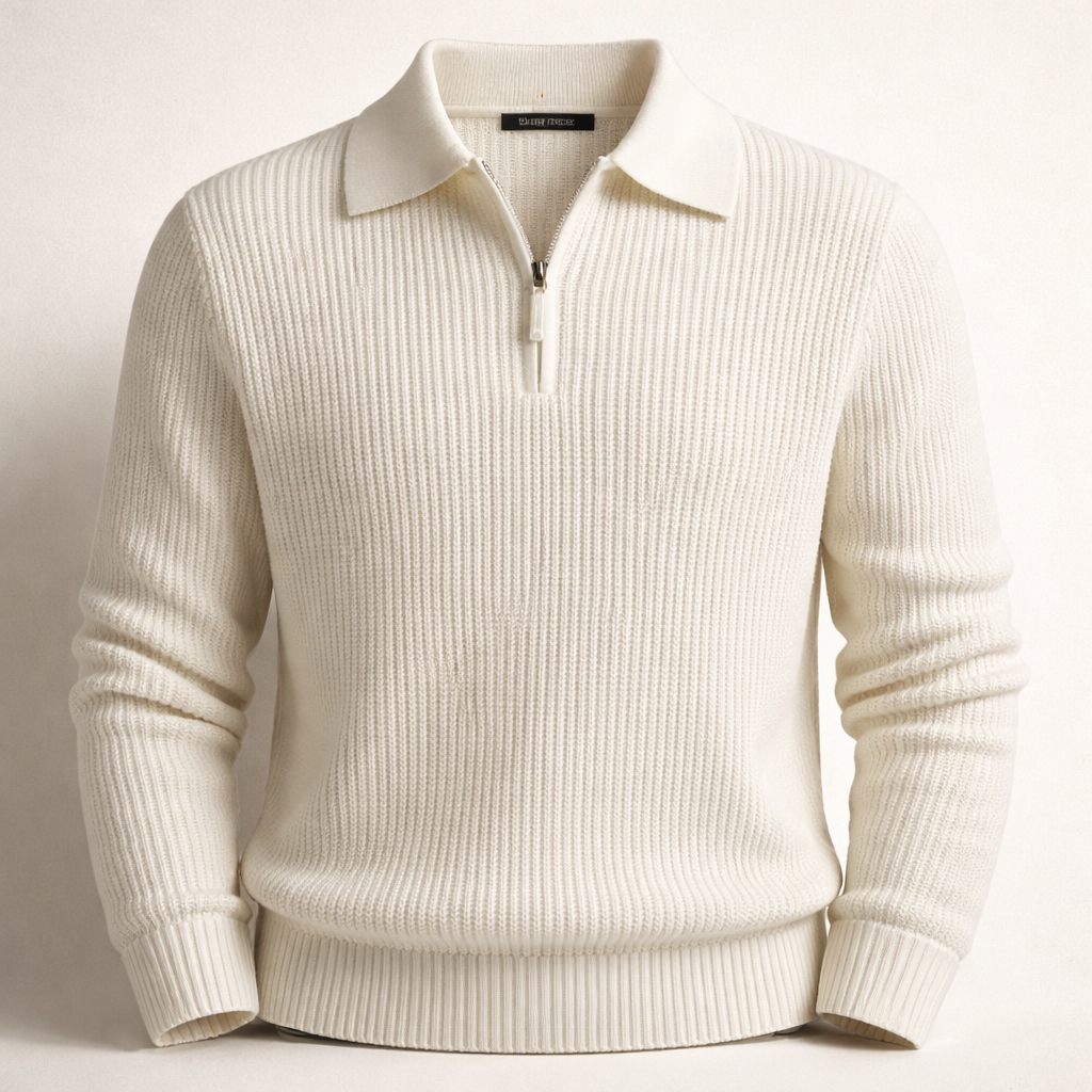 Brandon | Heren Quarter-Zip Trui met Ribstructuur