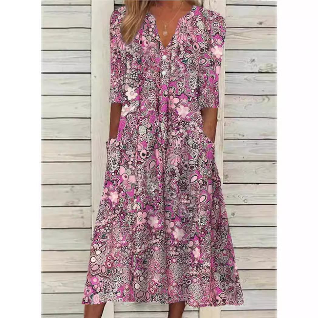 Janelle | Elegante zomerjurk die de buik bedekt