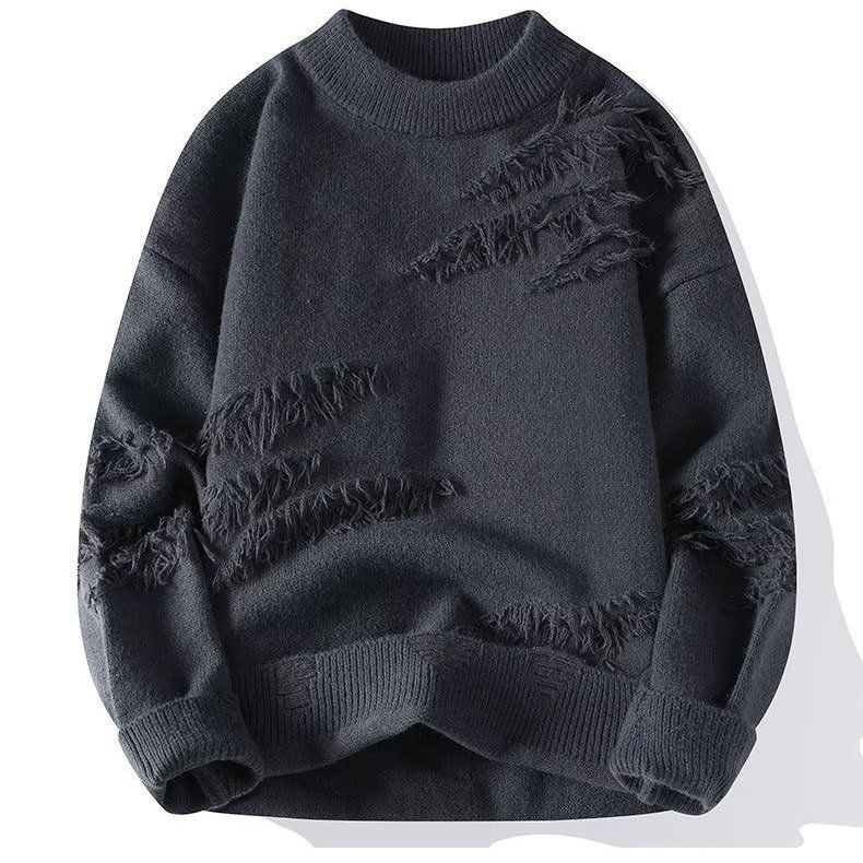 Thomas | Heren Gebreide Trui met Ripped Design