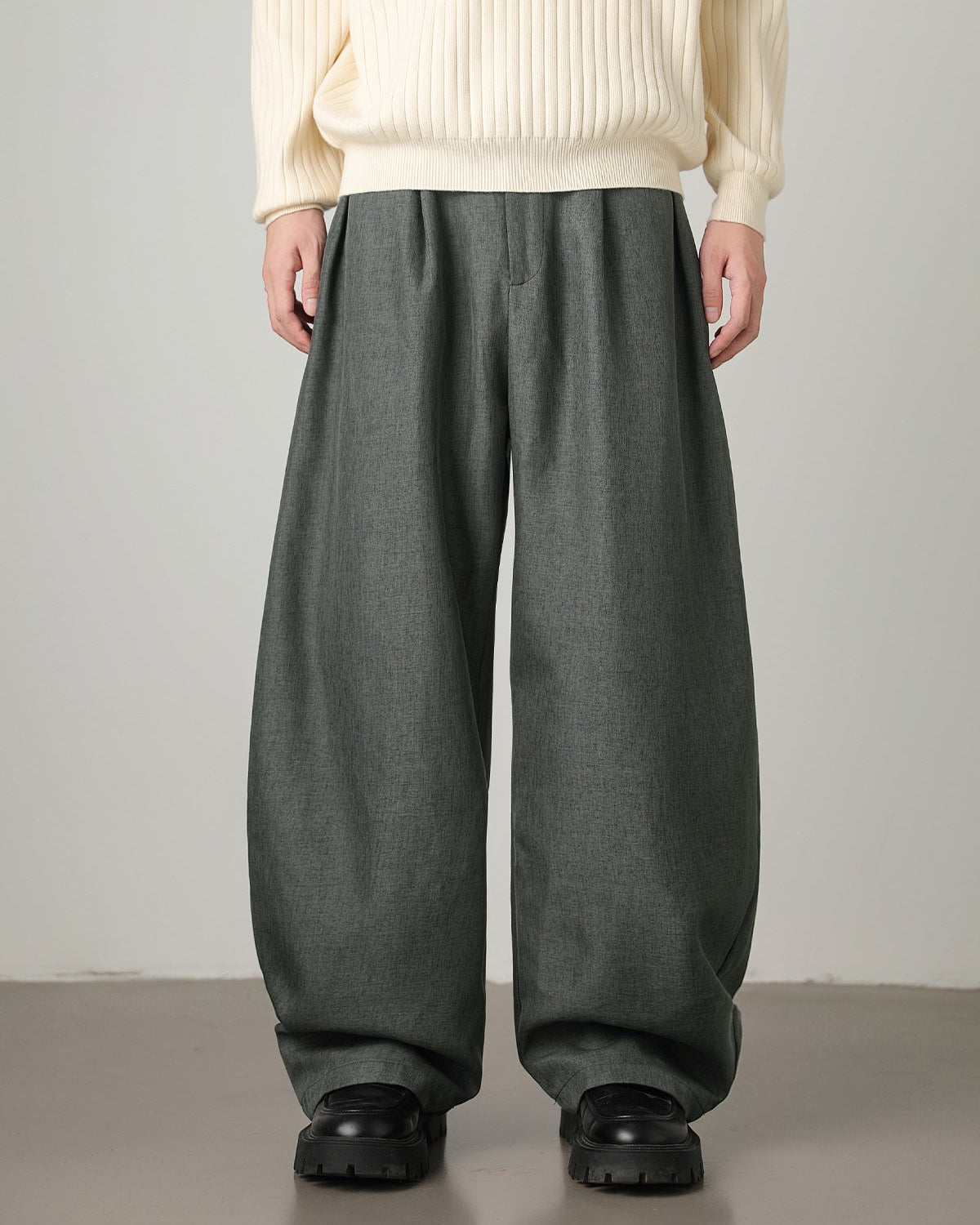 Matthew | Heren Plooi Broek met Hoge Taille