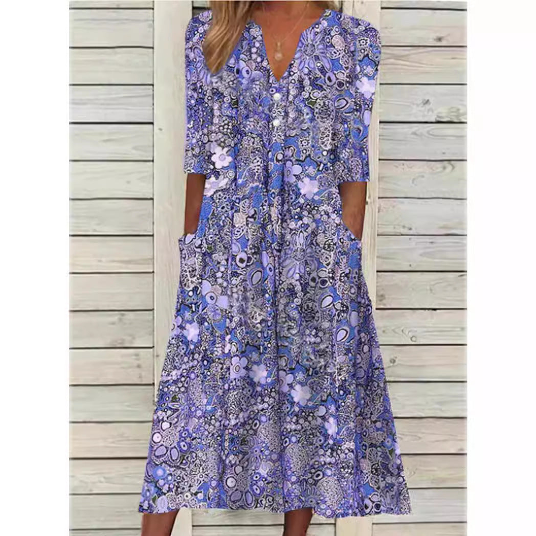 Janelle | Elegante zomerjurk die de buik bedekt