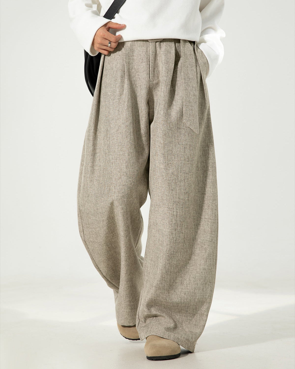 Matthew | Heren Plooi Broek met Hoge Taille