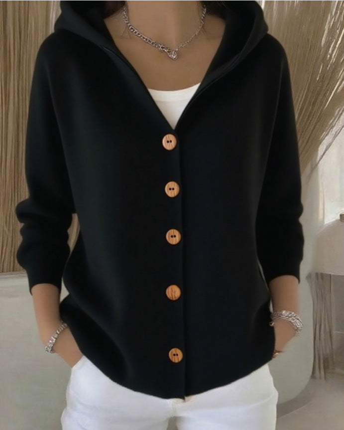 Melissa | Dames Vest met Capuchon en Knoopsluiting