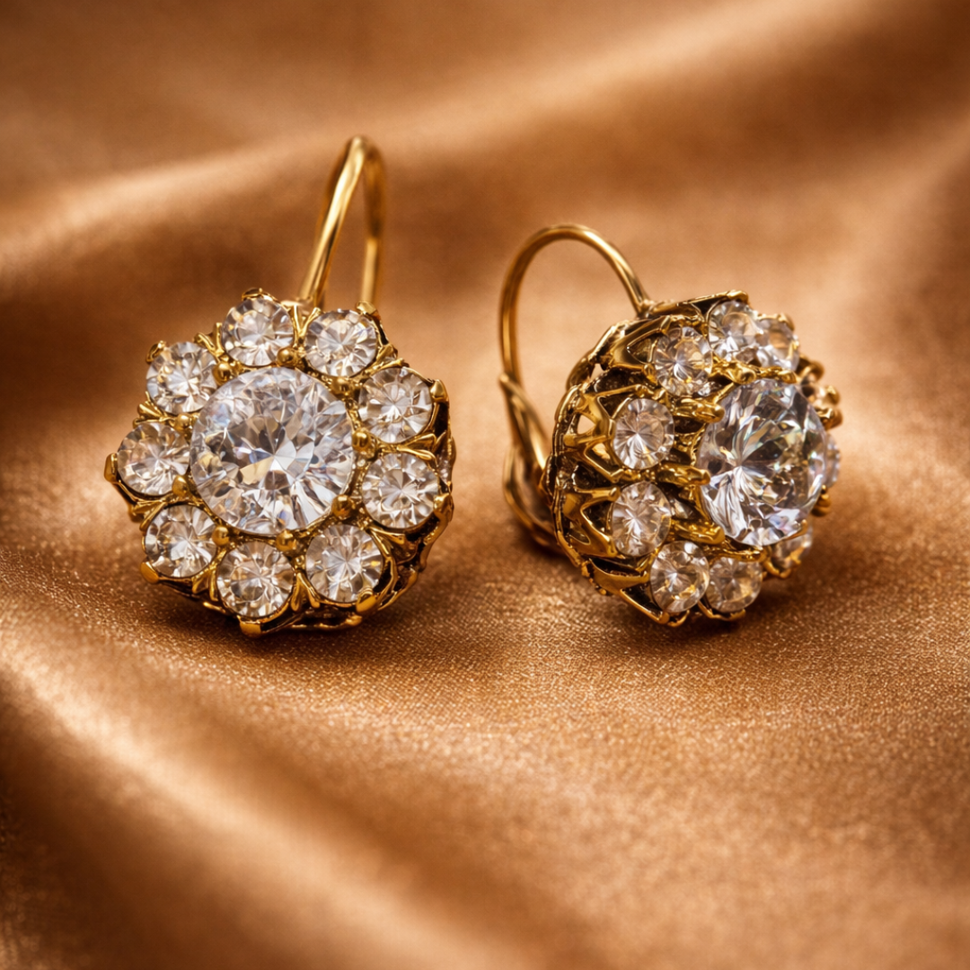 Vintage luxe zirconium oorbellen