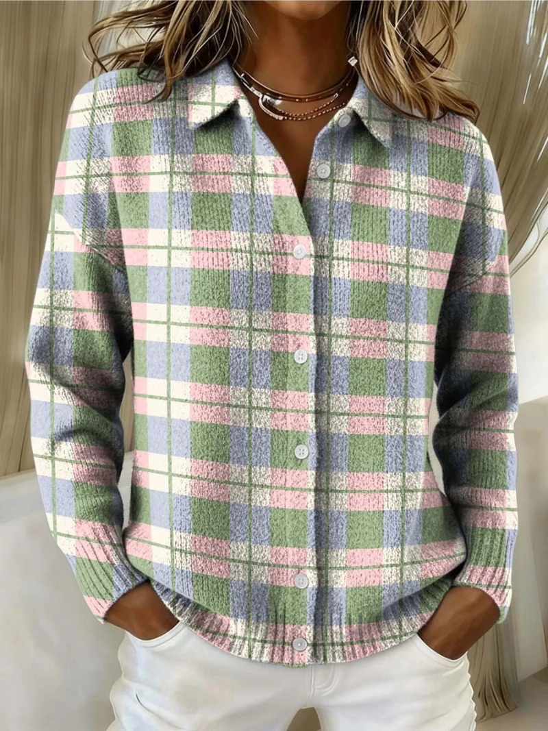 Lena | Geruite Blouse in Frisse Pasteltinten