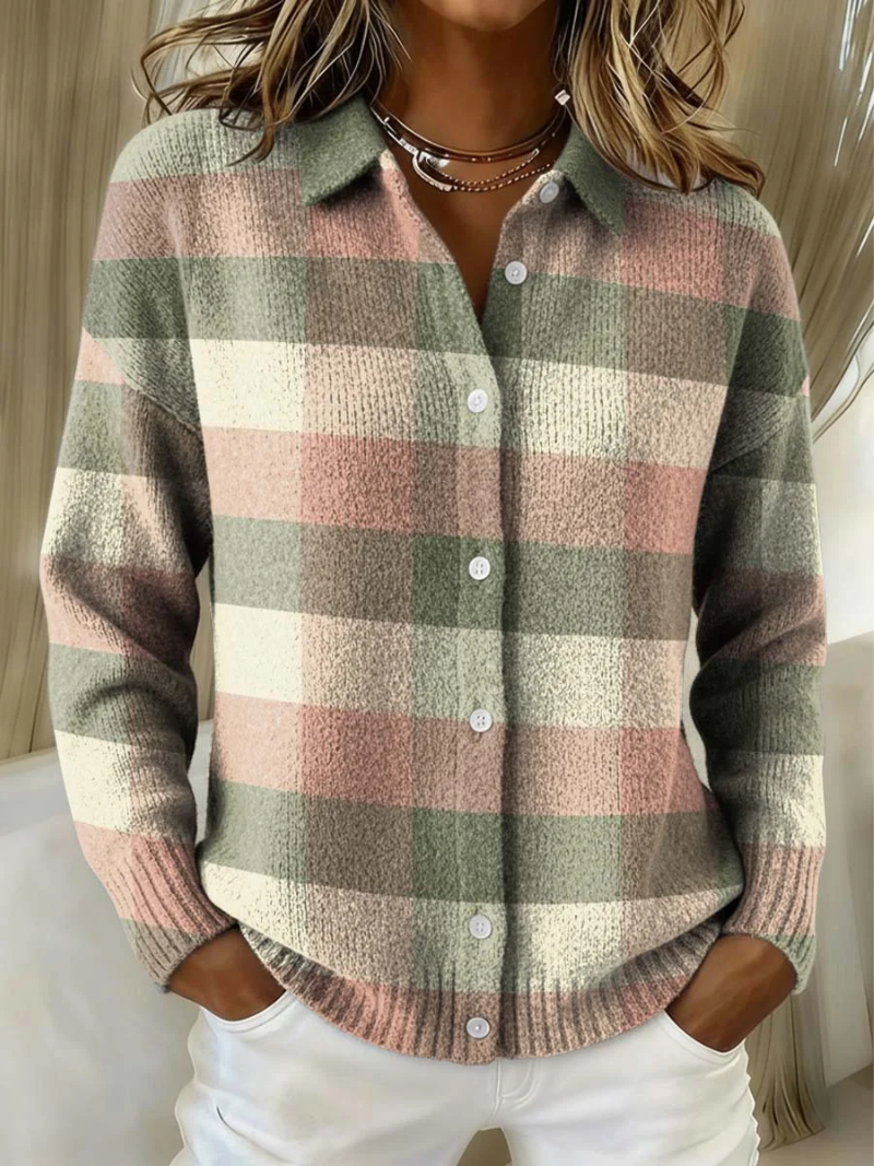 Sorine | Klassieke Blouse Met Checkered Design