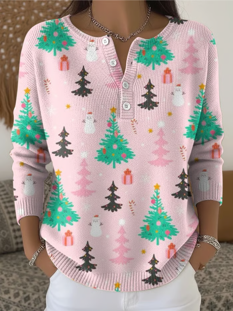 Clara | Kersttrui met Kerstboommotief
