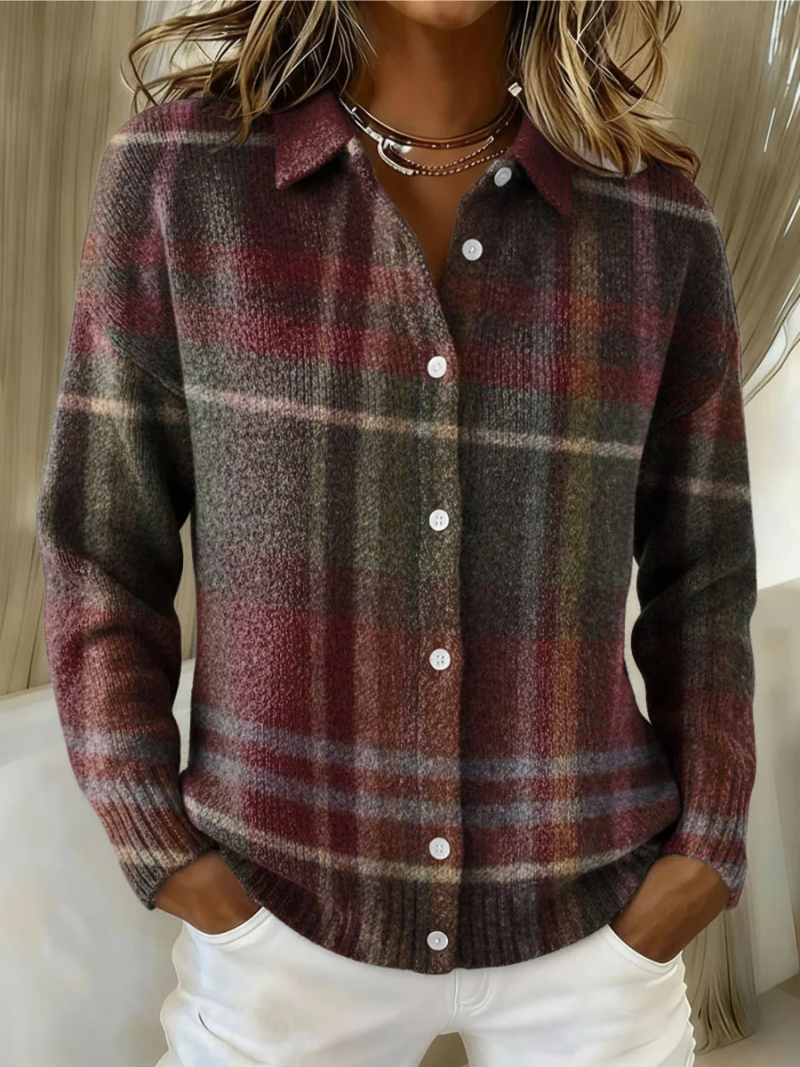 Jasrien | Verfijnde Blouse Met Checkered Design