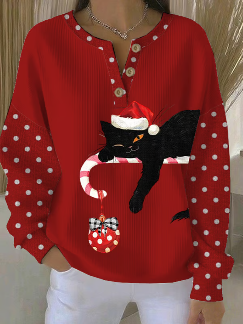 Mila | Kersttrui met Kat