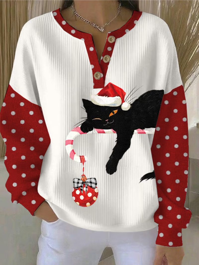 Mila | Kersttrui met Kat