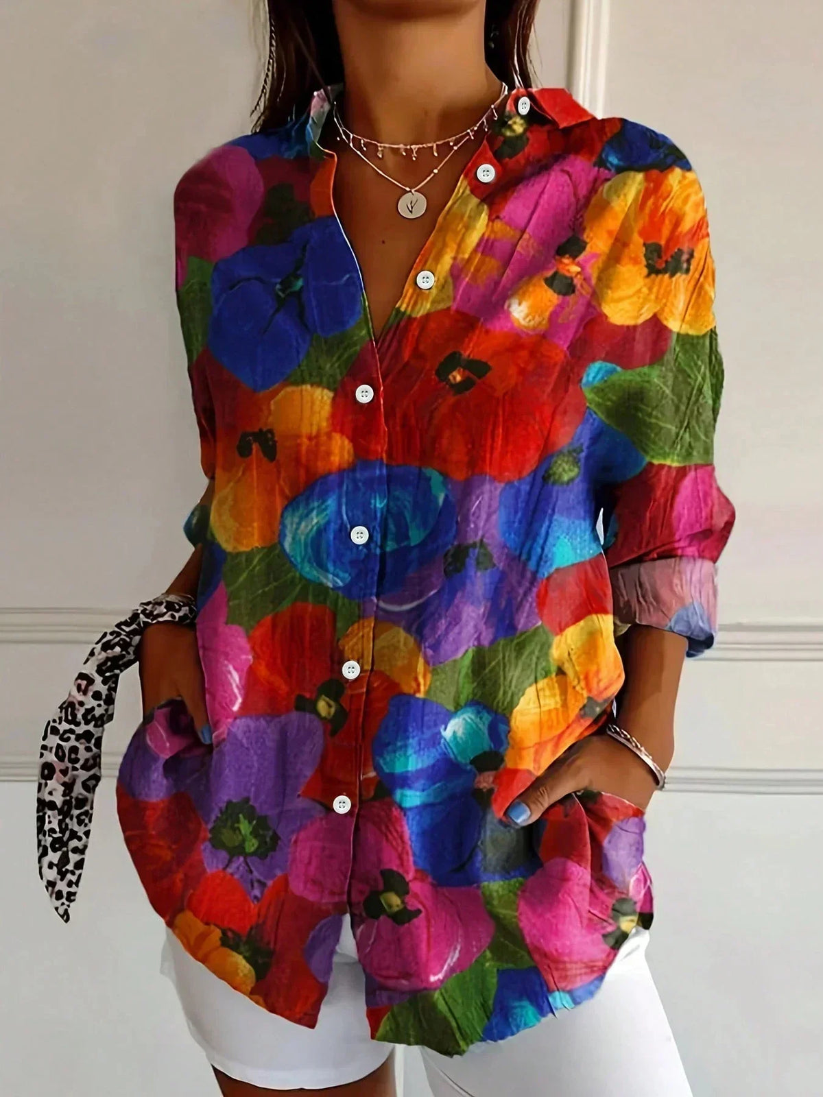 Portia | Blouse met kleurrijke print
