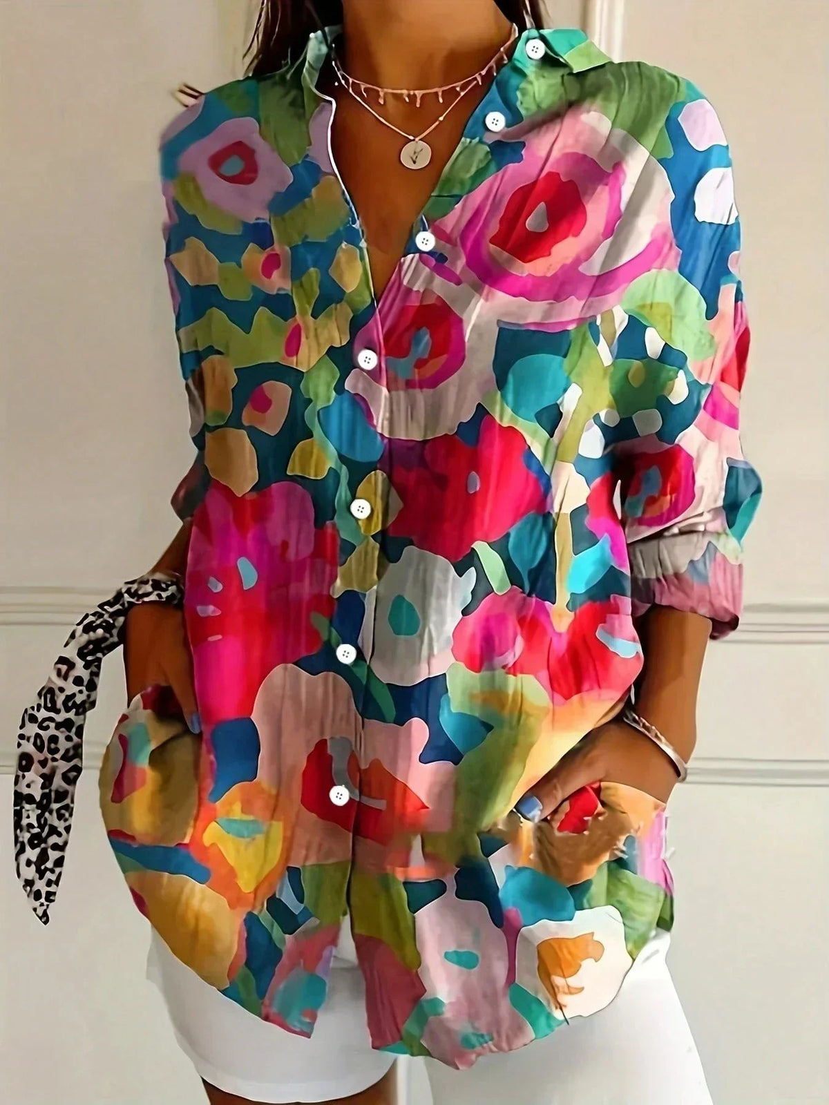Portia | Blouse met kleurrijke print