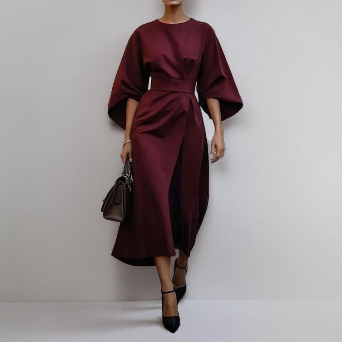 Eldra | Maxi-jurk met vleermuismouwen