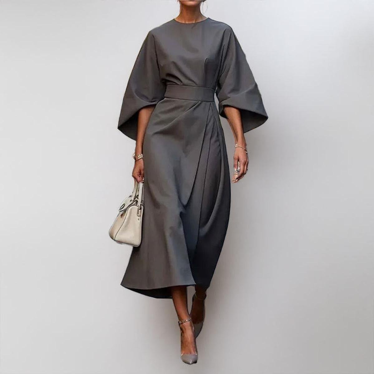 Eldra | Maxi-jurk met vleermuismouwen