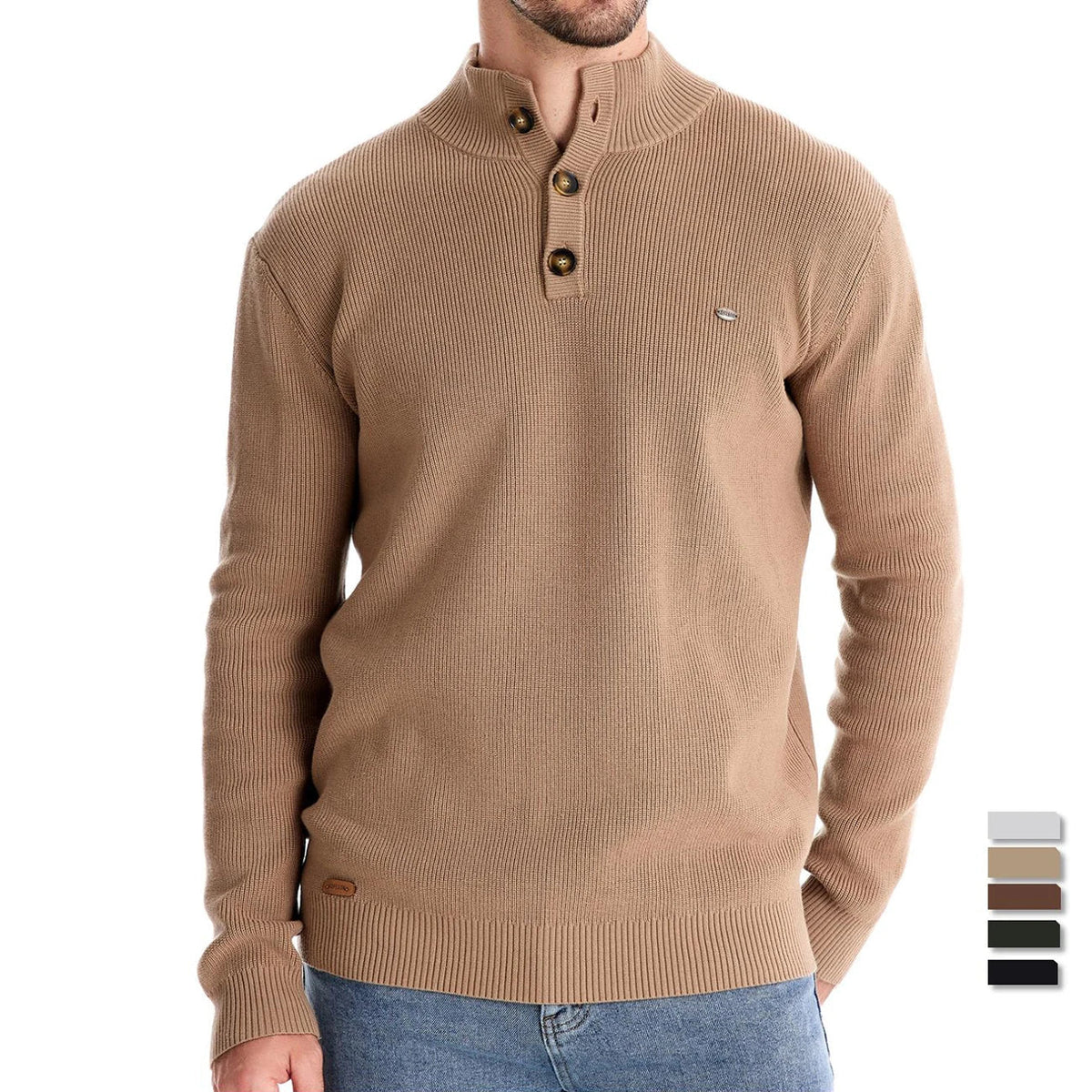 Marvion | Heren Trui Met Knoopdesign