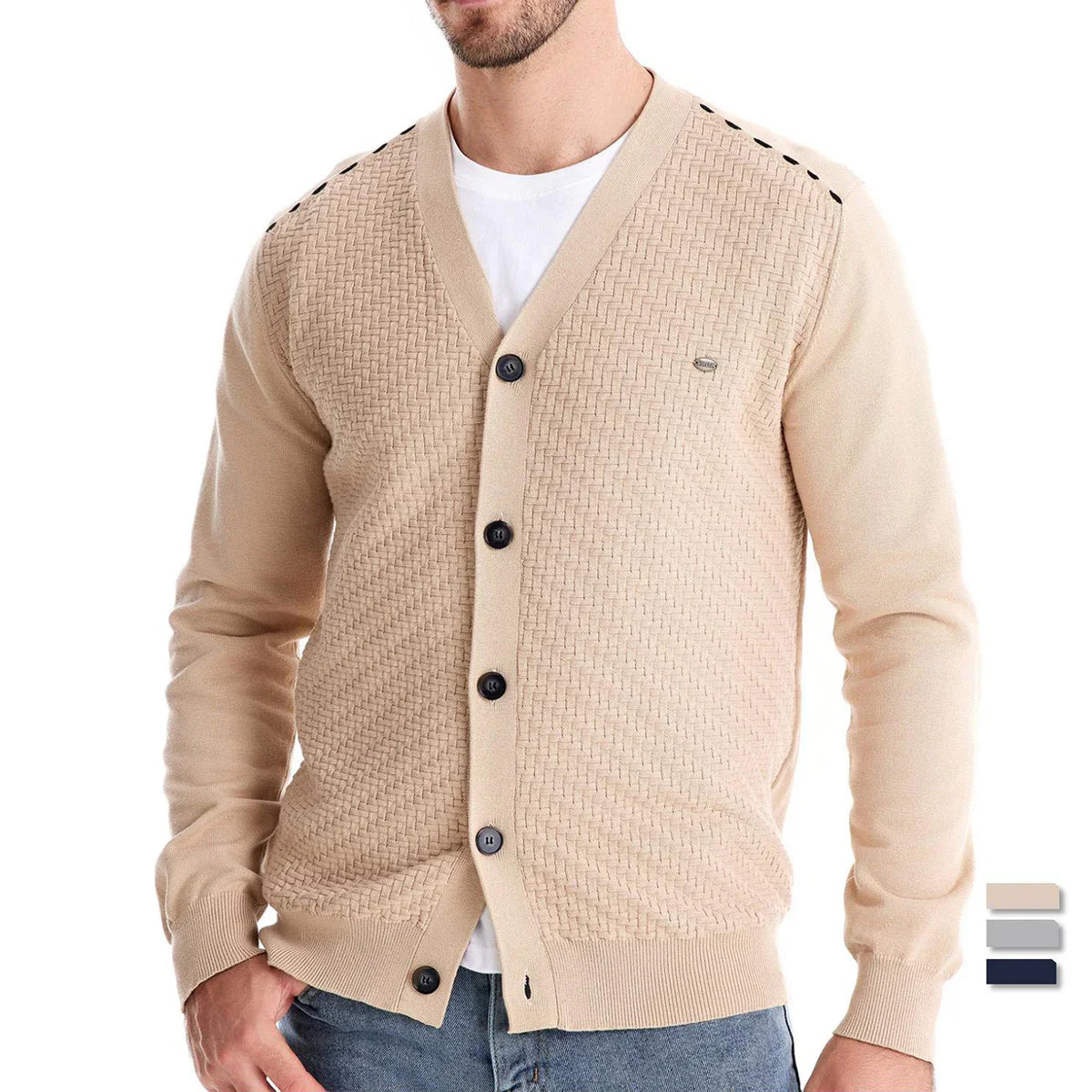 Keslender | Heren Cardigan Met V-Hals