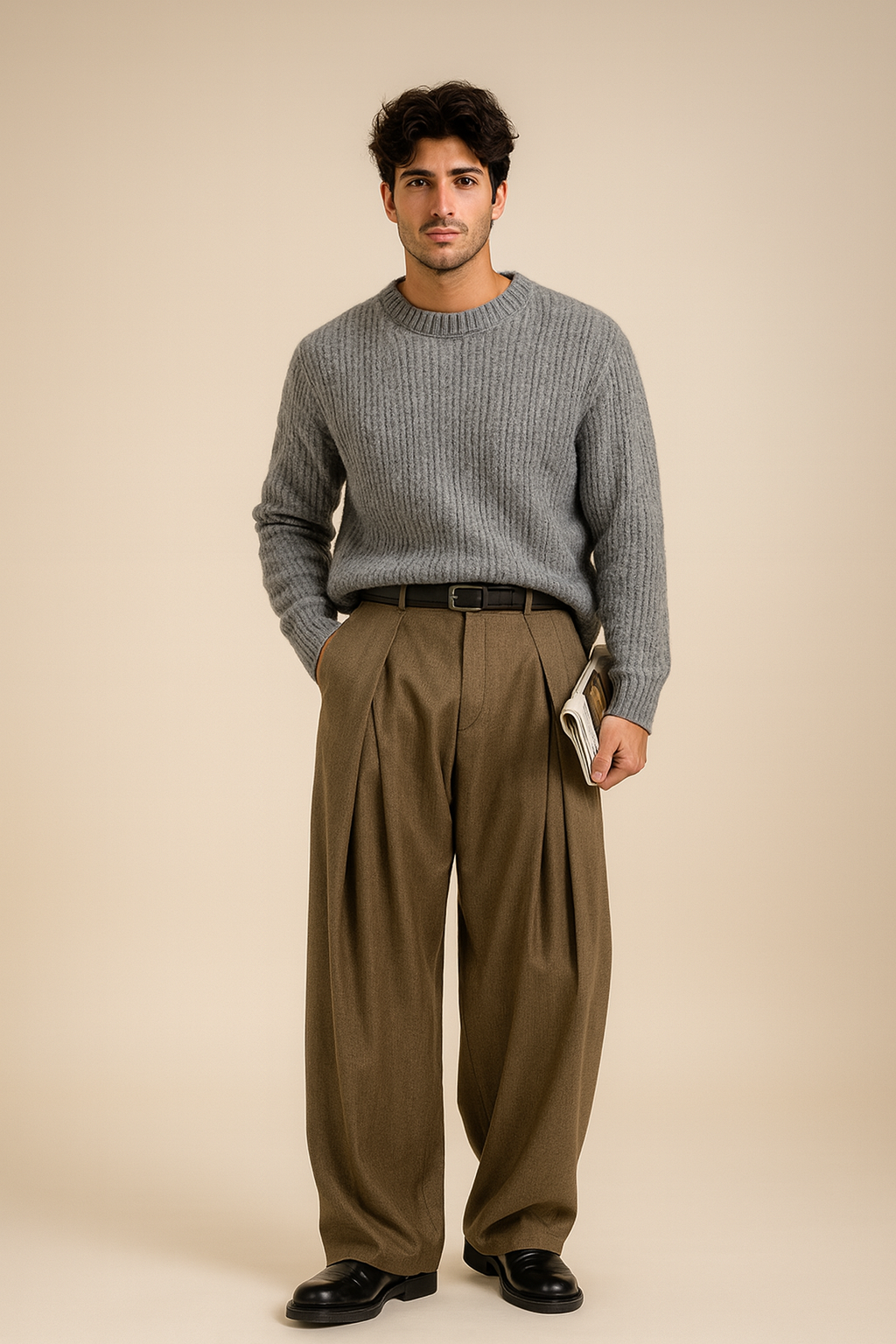 Paul | Heren Plooi Broek met Hoge Taille