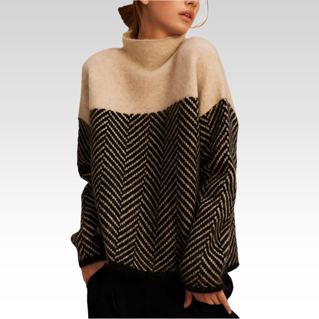 Lilvienne | Trui met Visgraatpatroon