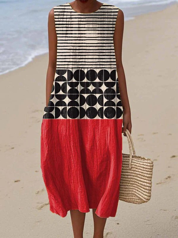 Jane | Colorblock Midi-jurk