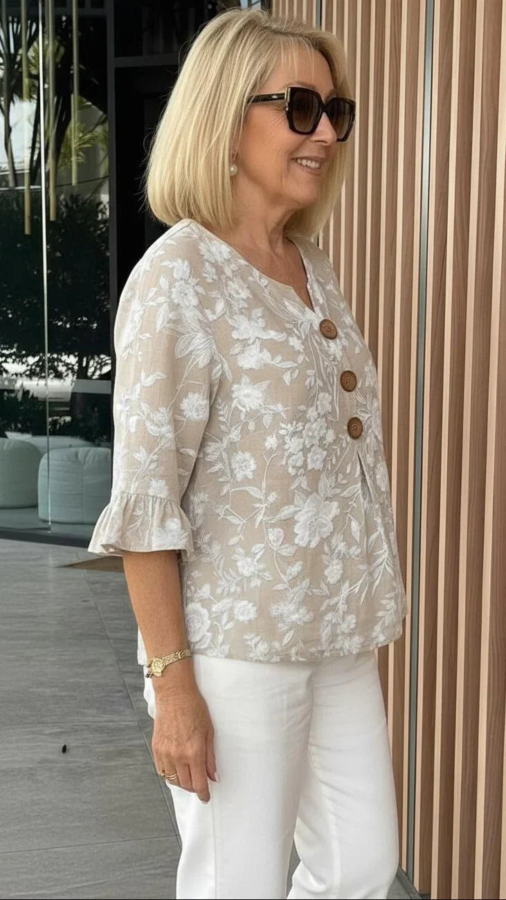 Velma | Blouse met knoopdetail
