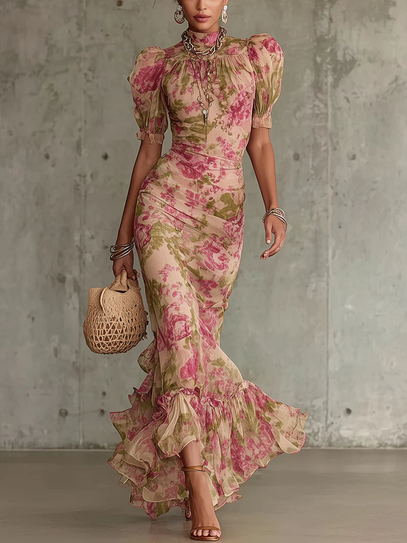 Rhian | Elegante Bloemen Maxi Jurk