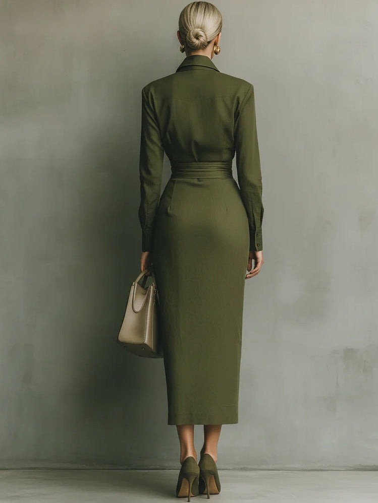 Sairen | Elegante Getailleerde Wikkeljurk