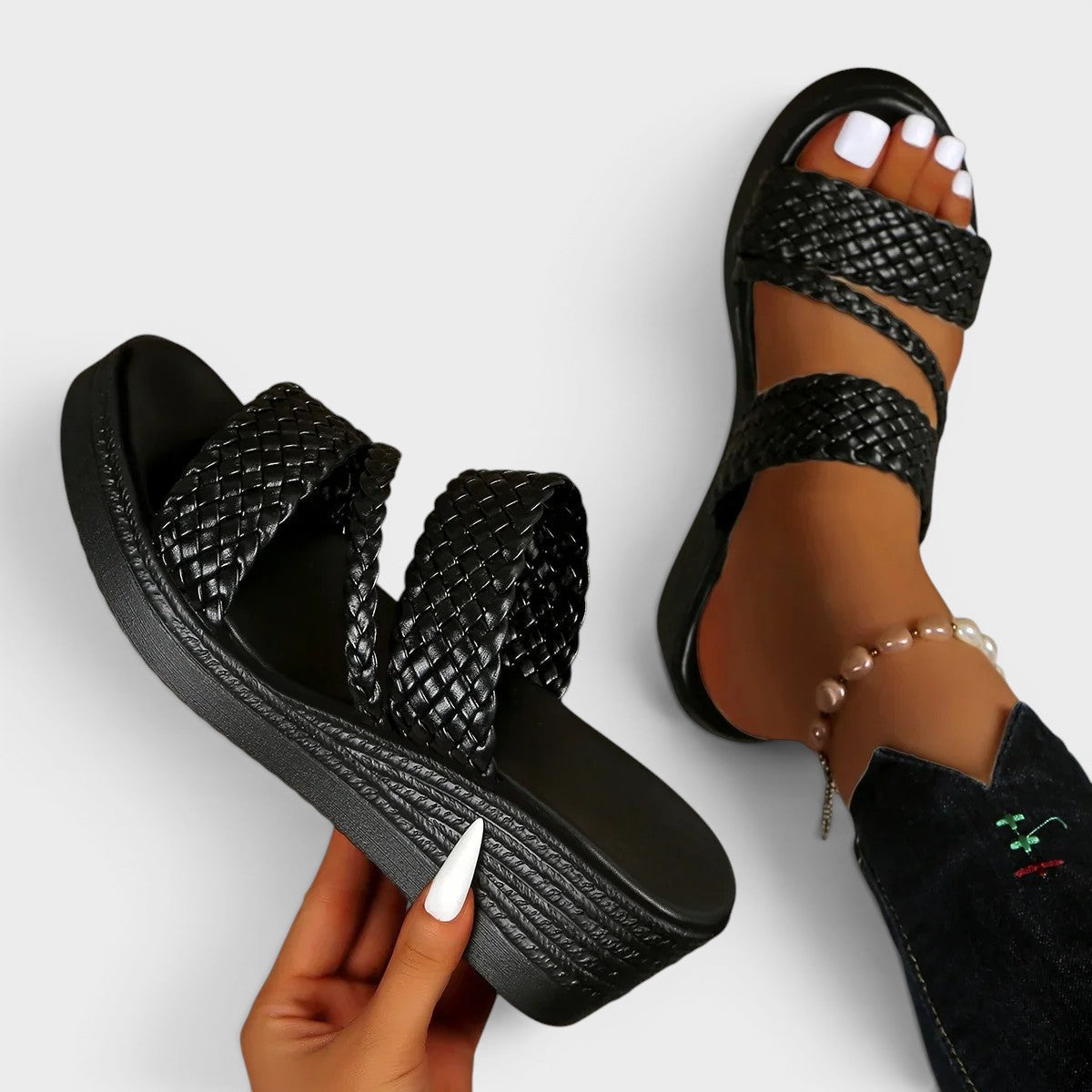 Susanne | Comfortabele plateausandalen