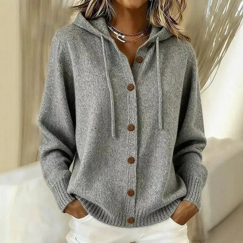 Nienke | Ruimvallend Vest met Capuchon en Knopen