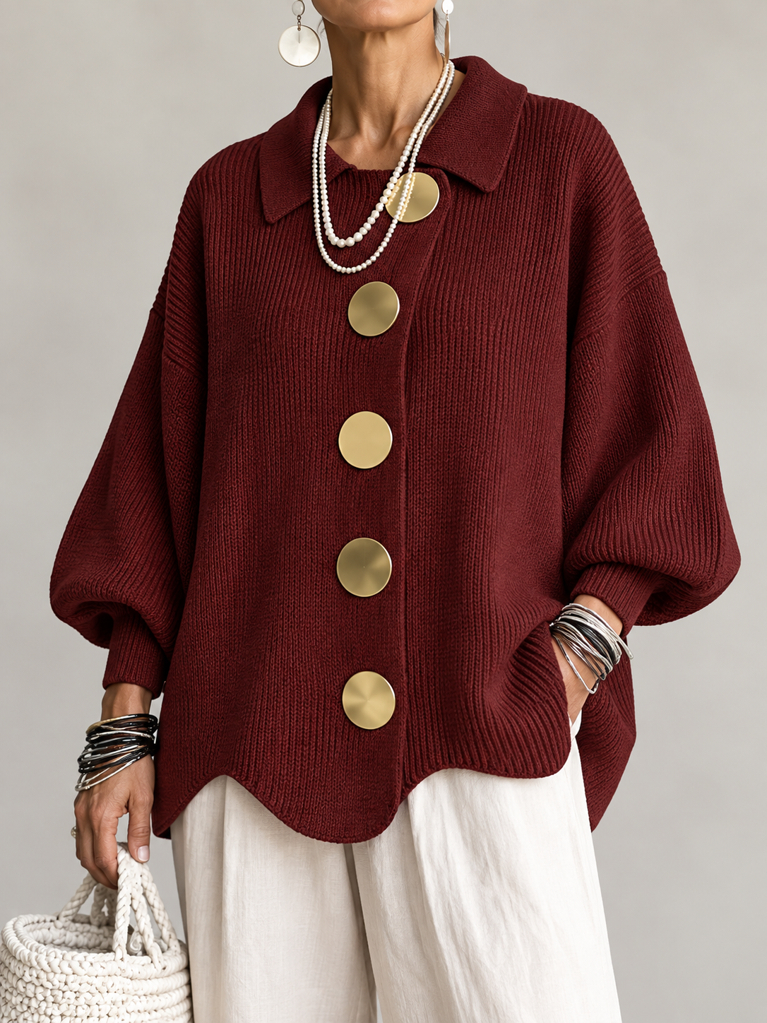 Isabelle | Oversized vest met kraag