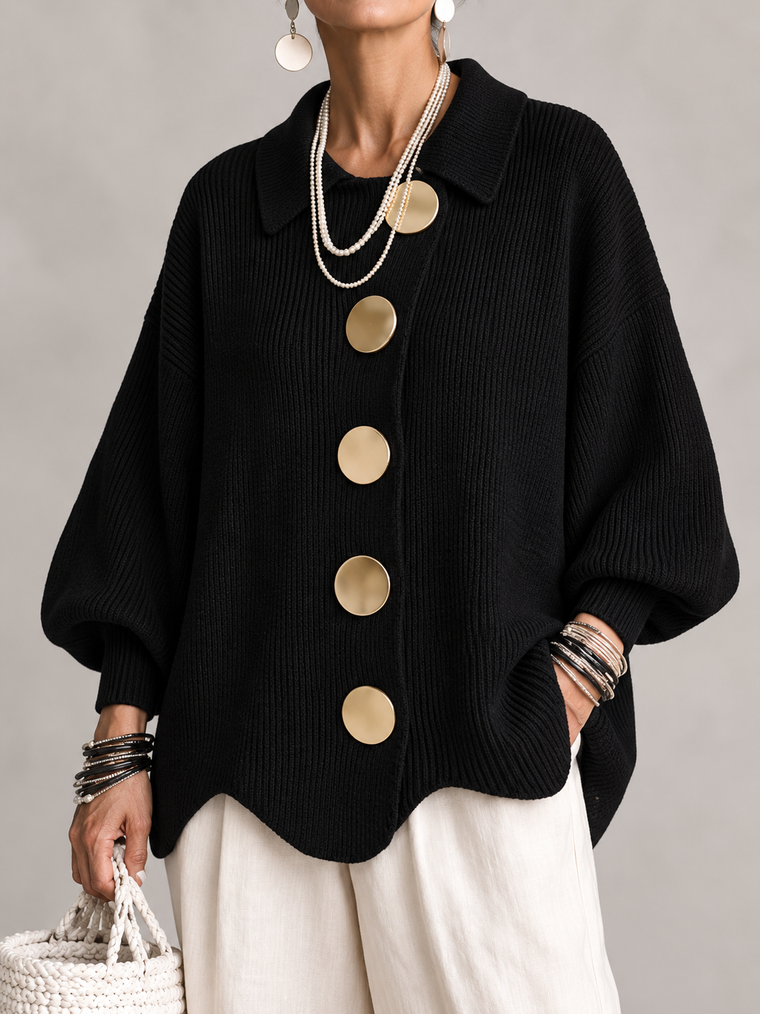 Isabelle | Oversized vest met kraag