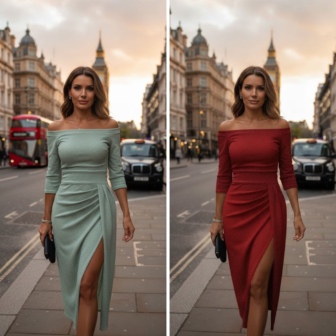 Isabeau | Chique Midi Jurk Met Elegante Split