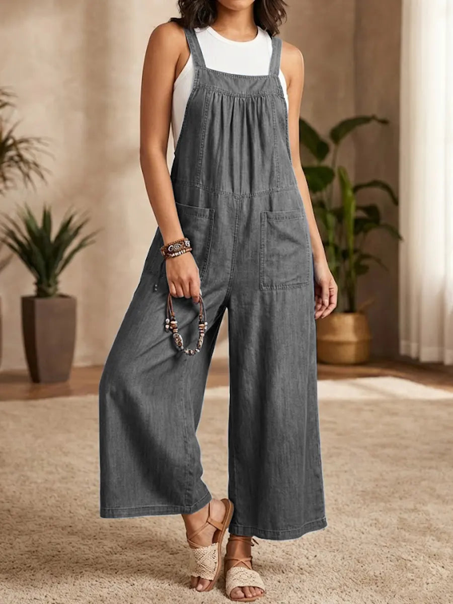 Patricia | Losvallende Denim Jumpsuit met Bretels