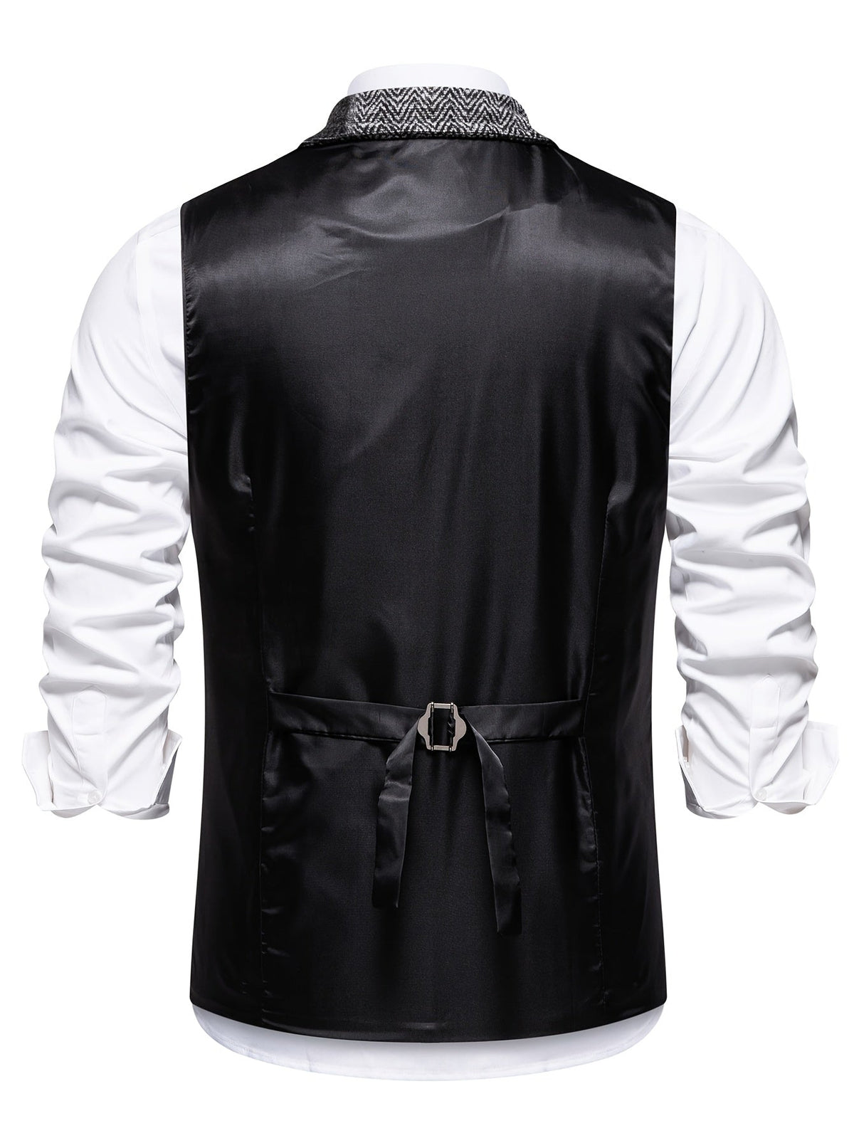 Charles | Patchworkvest met visgraatpatroon