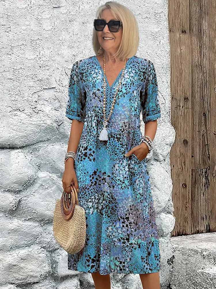 Elsie | Elegante midi-jurk met bloemenprint