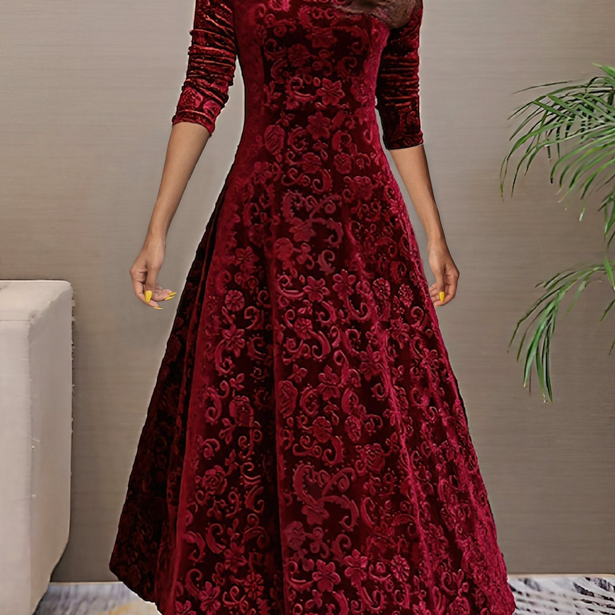 Denise | Fluwelen elegante jurk