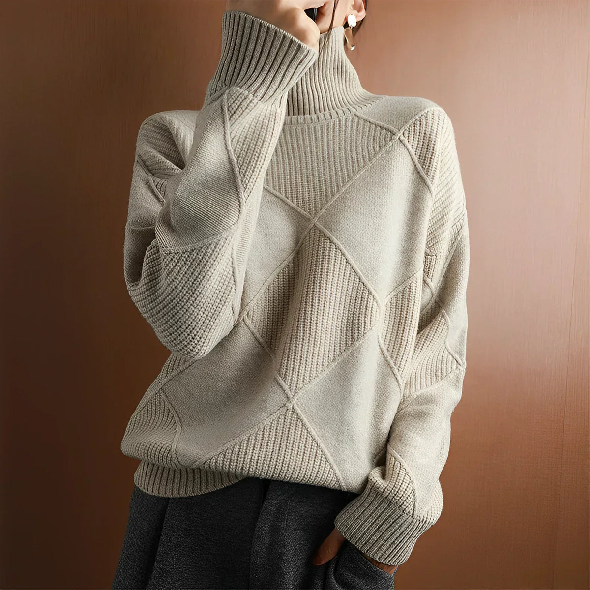 Marcelle | Elegante Coltrui met Geometrisch Patroon