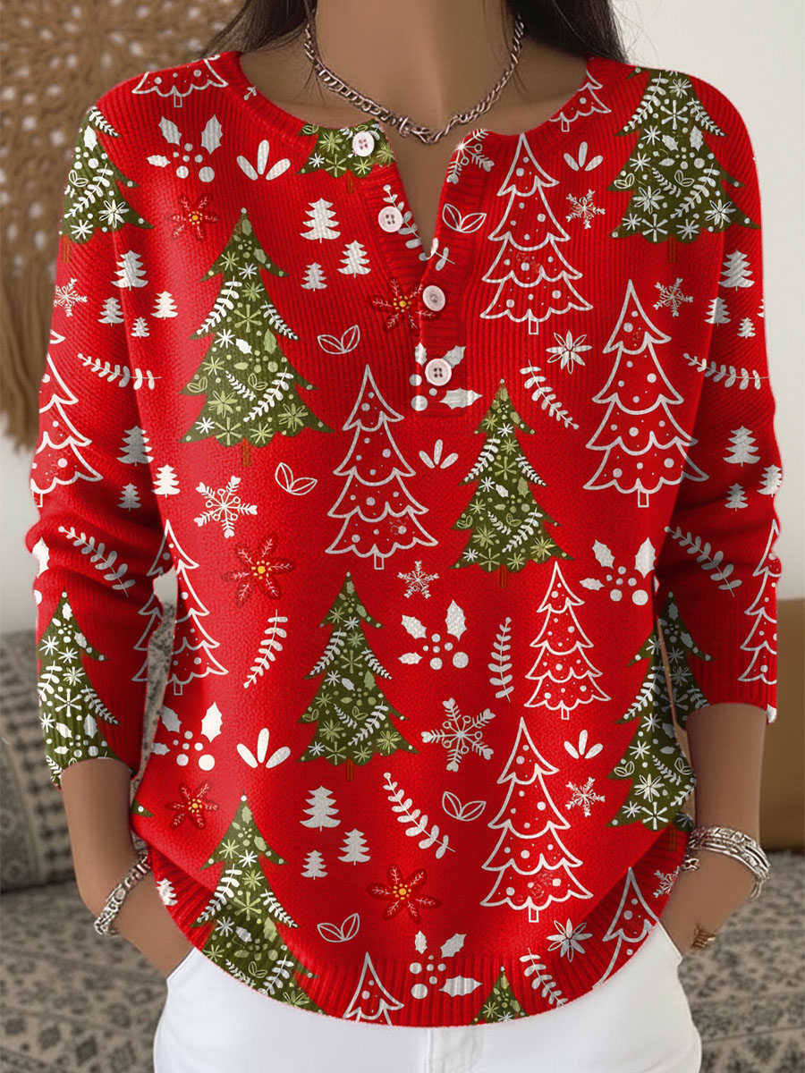 Sofie | Kersttrui met Knopen