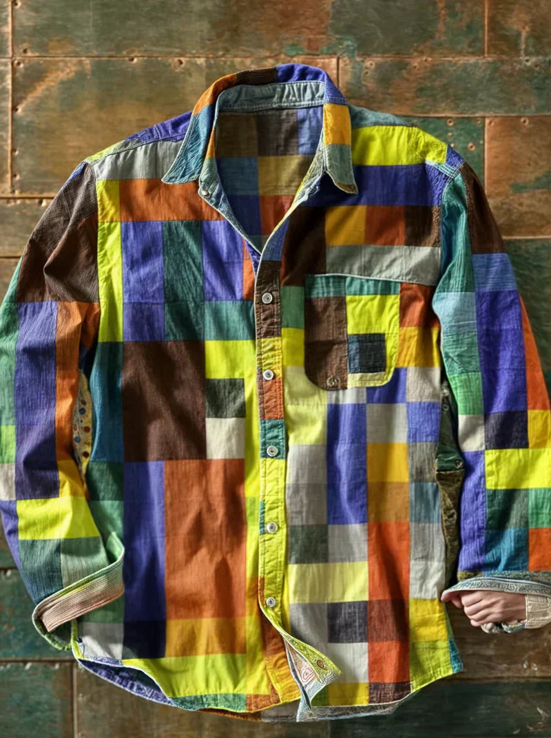 Jeff | Premium Patchwork Overhemd – Unieke Stijl & Comfortabele Pasvorm