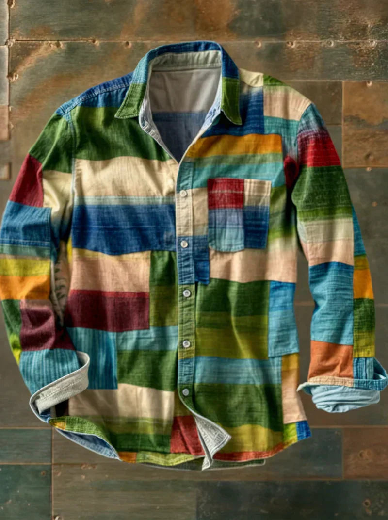 Jeff | Premium Patchwork Overhemd – Unieke Stijl & Comfortabele Pasvorm