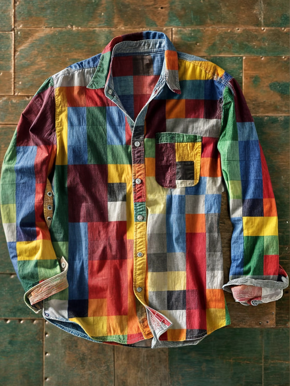 Jeff | Premium Patchwork Overhemd – Unieke Stijl & Comfortabele Pasvorm
