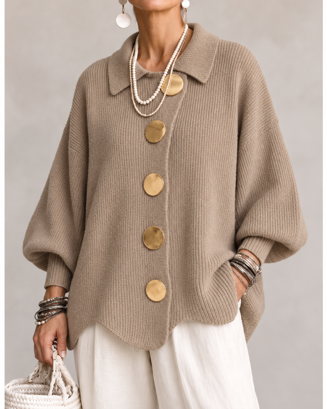 Isabelle | Oversized vest met kraag