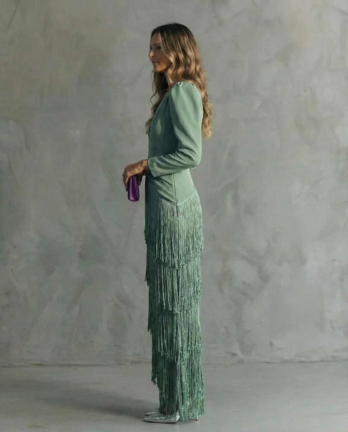 Maria | Elegante jurk met franjemouwen
