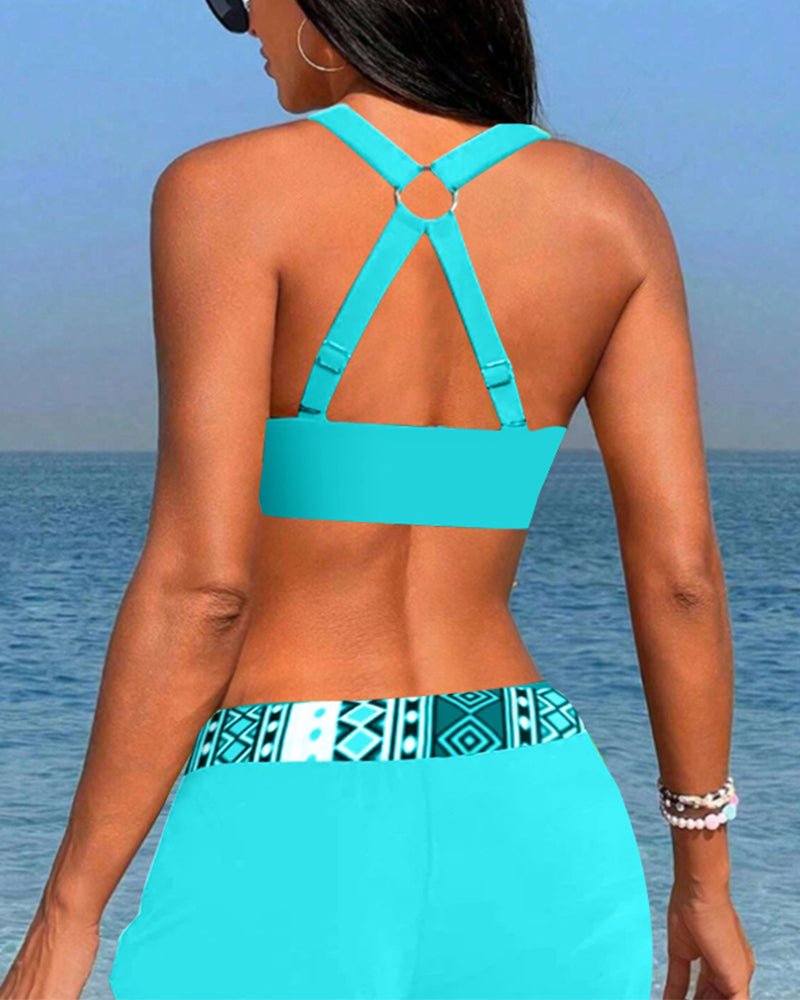 Liv | Hoge taille bikini met geometrisch patroon