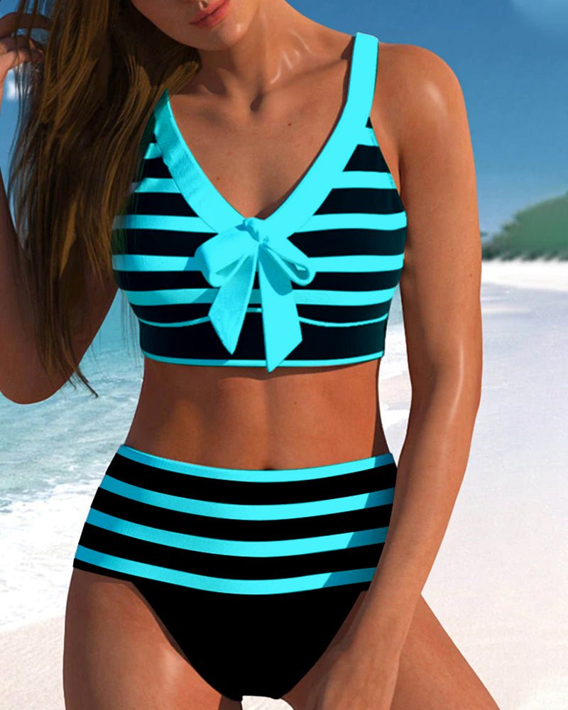 Flor | Hoge taille bikini's met strepen