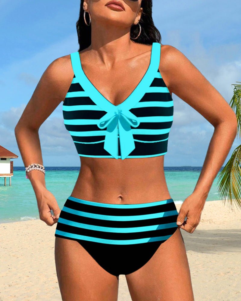 Flor | Hoge taille bikini's met strepen