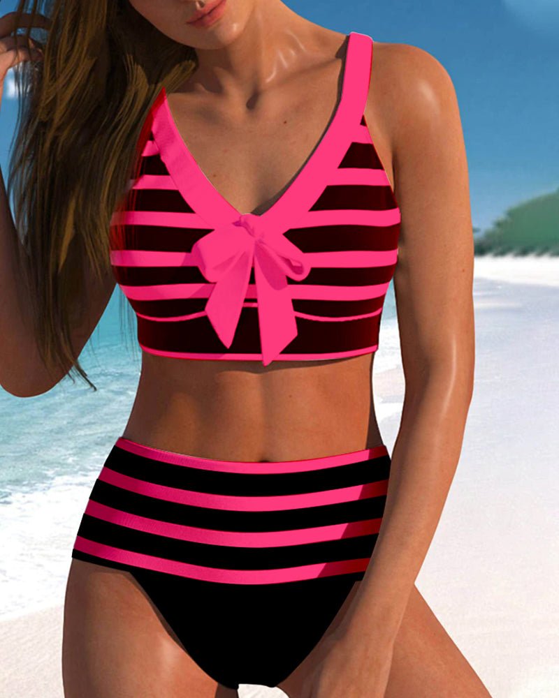 Flor | Hoge taille bikini's met strepen