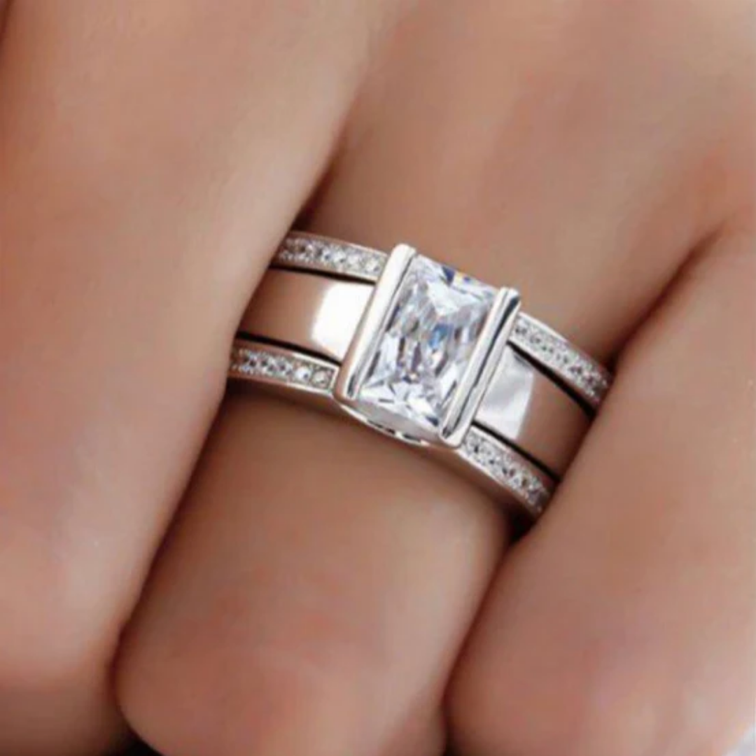 Vintage Ingelegd Glazen Ring