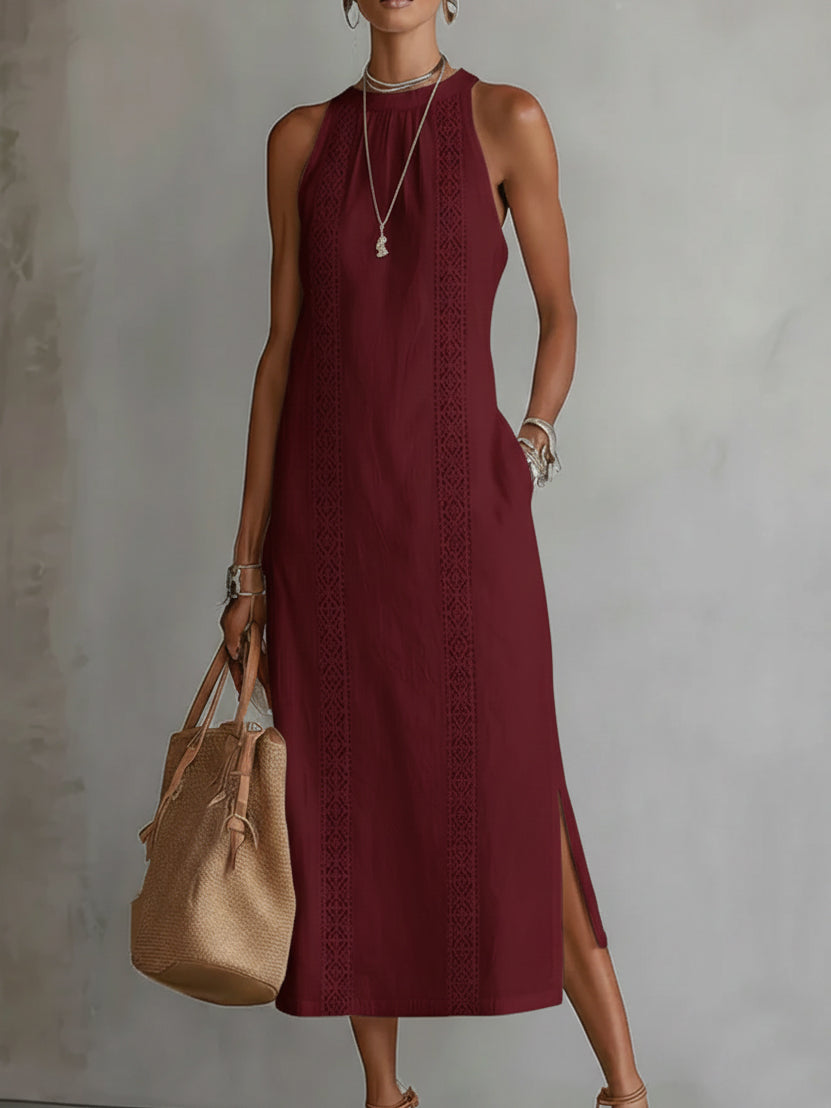 Maricar | Elegante Kant Detail Midi Jurk